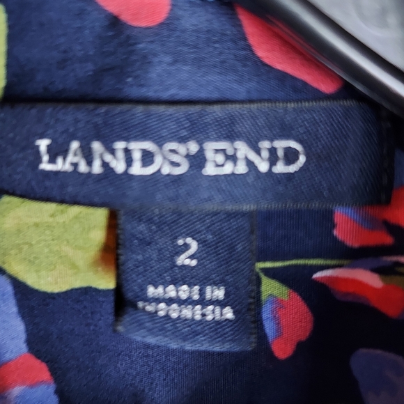 Lands End Size 2 Floral Blouse - Picture 3 of 7